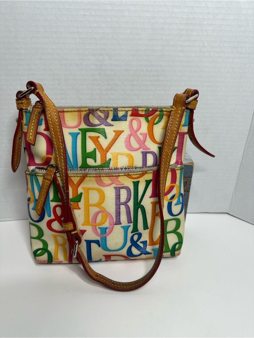 Dooney & Bourke Multicolor Letter Print Crossbody Tote
